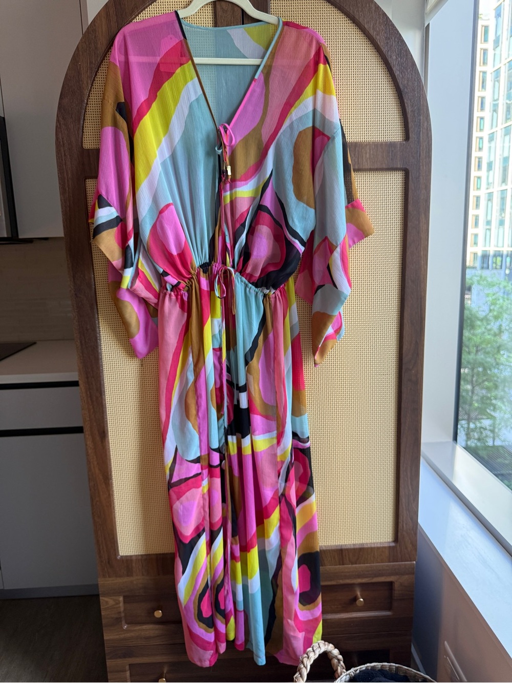 OS Multicolor Maxi Beach Cover Up